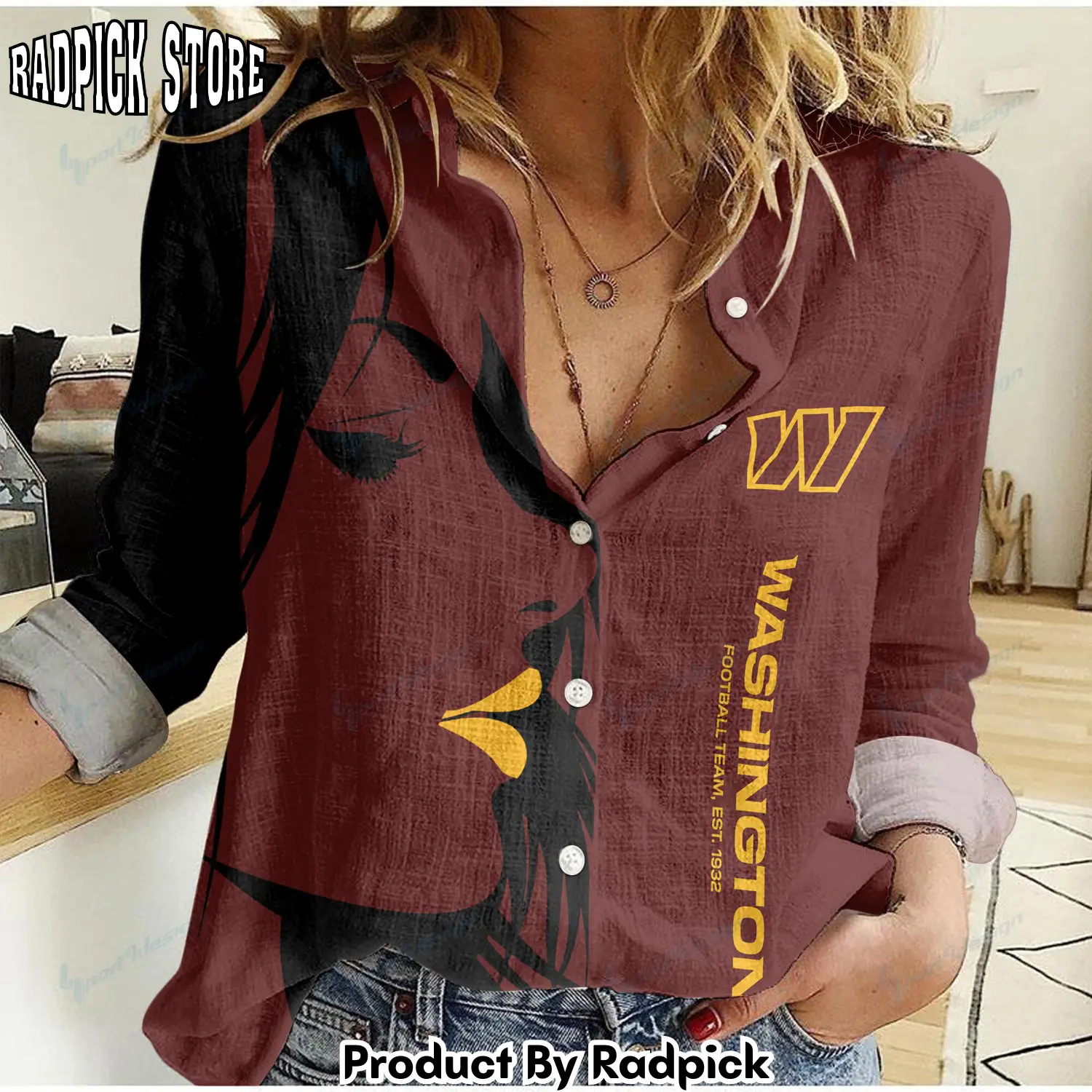Radpick washington commanders woman shirt rp66226